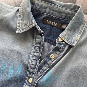 Lauren Ralph Lauren Black Label paint splash Denim Shirt